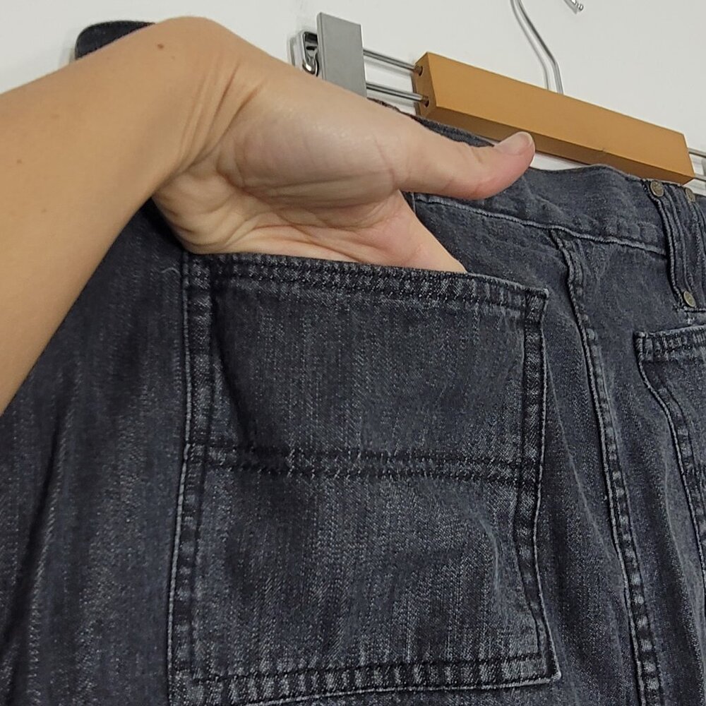 Fancy Denim Vintage Black 100% Cotton Butterfly Embroidered Denim Skirt Large - Picture 8 of 12